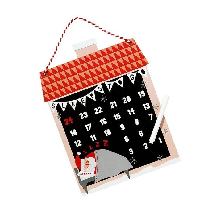 Talking Tables Waiting for Santa Chalkboard Countdown Calendar, Black