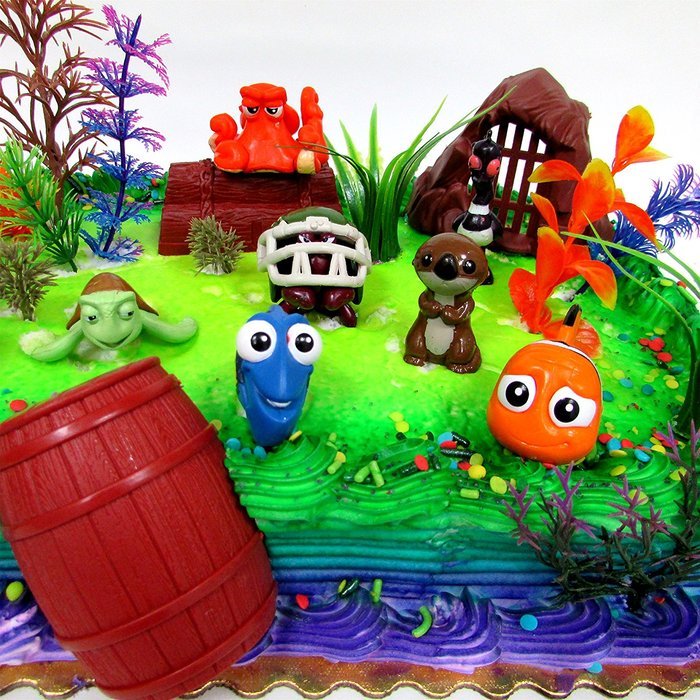 FINDING DORY 18 Piece Birthday CAKE Topper Set, Featuring Dory, Nemo and Other Sea Friends, Decorative Themed... N4