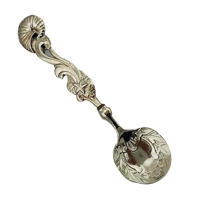 Retro Creative Coffee Scoops Stirring Spoon Sugar Spoon Tea Spoon with Fruit Fork Set of 6 (Silver) N26