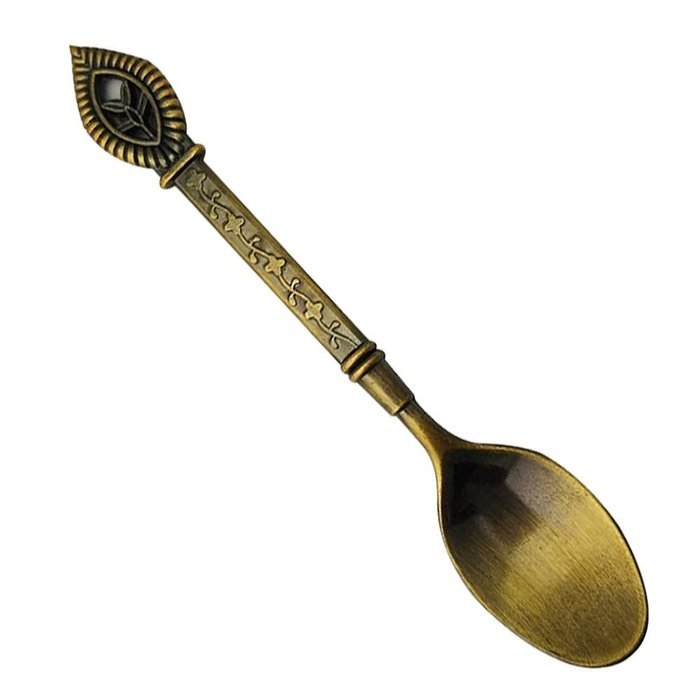 Retro Creative Coffee Scoops Stirring Spoon Sugar Spoon Tea Spoon with Fruit Fork Set of 6 (Silver) N27