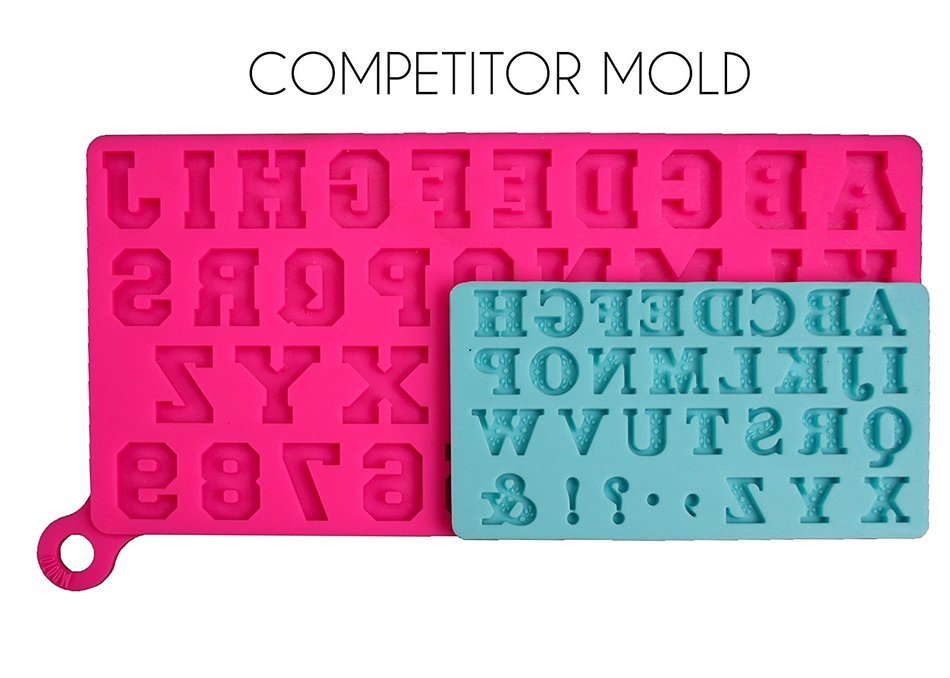 Silicone Alphabet Letter and Number Mold, Uppercase Letters and Numbers ...