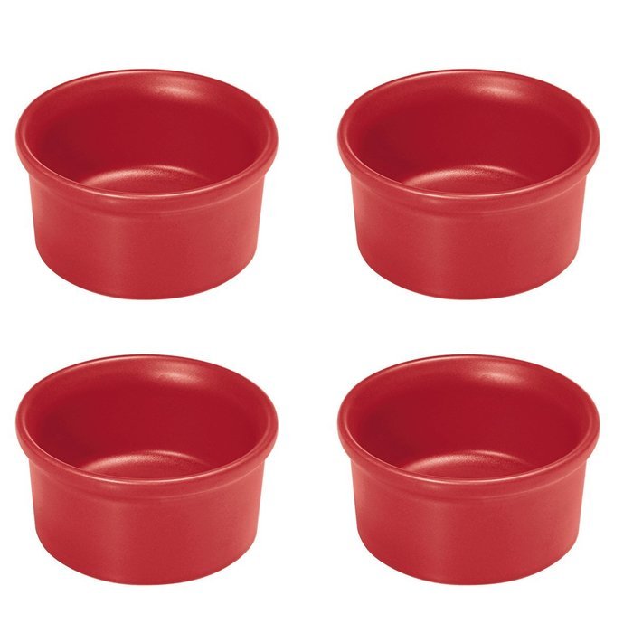 French Home Set of 4 3.5-inch Red Ramekin