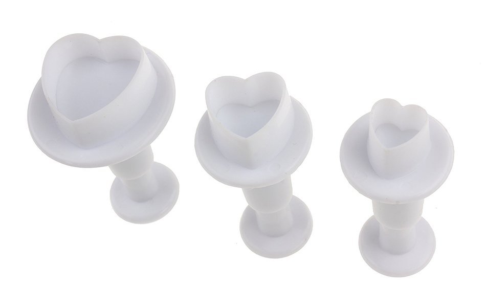Sealike Cute Mini Heart Shape Cake Cookie Cutter Plunger Fondant Mold with Stylus