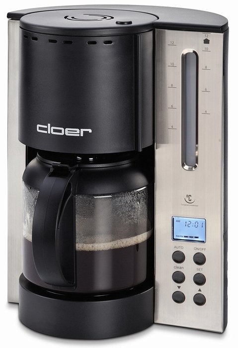 Cloer 5218NA 12-Cup Bitterness Eliminating Coffee Maker, Stainless Steel/Black N7