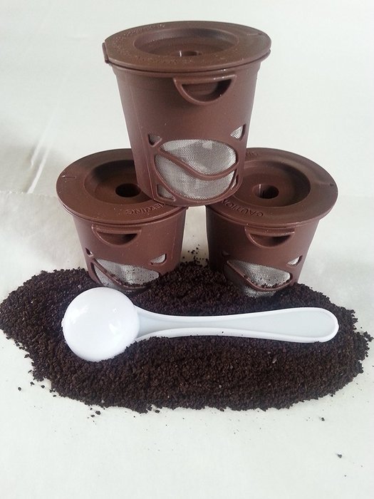 Like Nobody's Business (TM) EcoBrew Reusable Coffee Filters, 3 pk, for Keurig 1.0 + Bonus Coffee Spoon N4