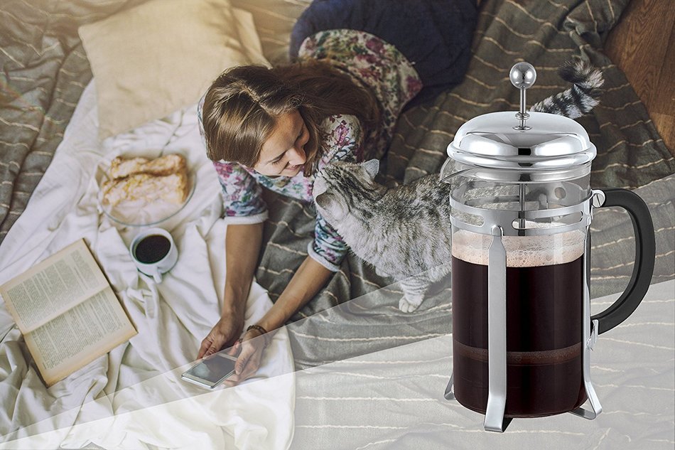 French Press Espresso Coffee & Tea Maker &ndash; 8 Cup/34oz &ndash; FDA approved Stainless Steel &ndash; Recommended for ALL HOME... N5