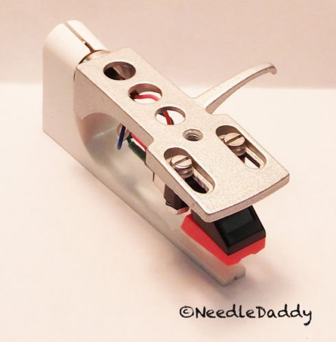 NEW SILVER TURNTABLE HEADSHELL + SANYO MG-09D CARTRIDGE + NEW NEEDLE