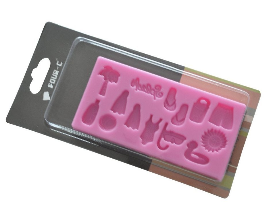 FOUR-C Fondant Decorating Mould Beach Vacation Bikini Gum Paste Molds Color Pink N2