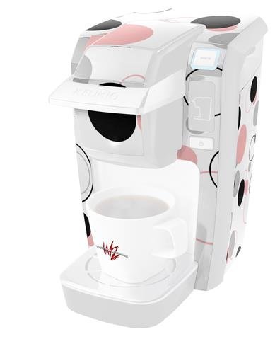 Lots of Dots Pink on White - Decal Style Vinyl Skin fits Keurig K10 Mini Plus Coffee Makers (KEURIG NOT INCLUDED)