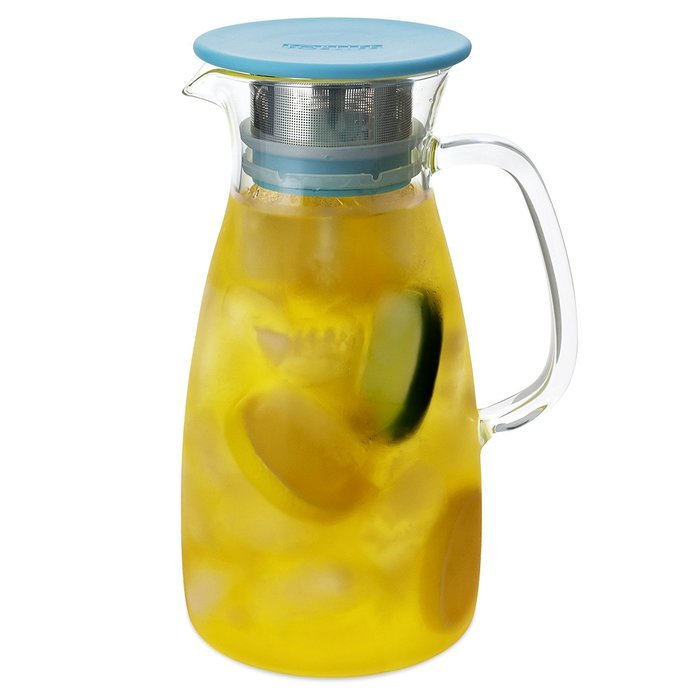 FORLIFE Mist Glass Ice Tea Jug , 34-Ounce, Turquoise N14