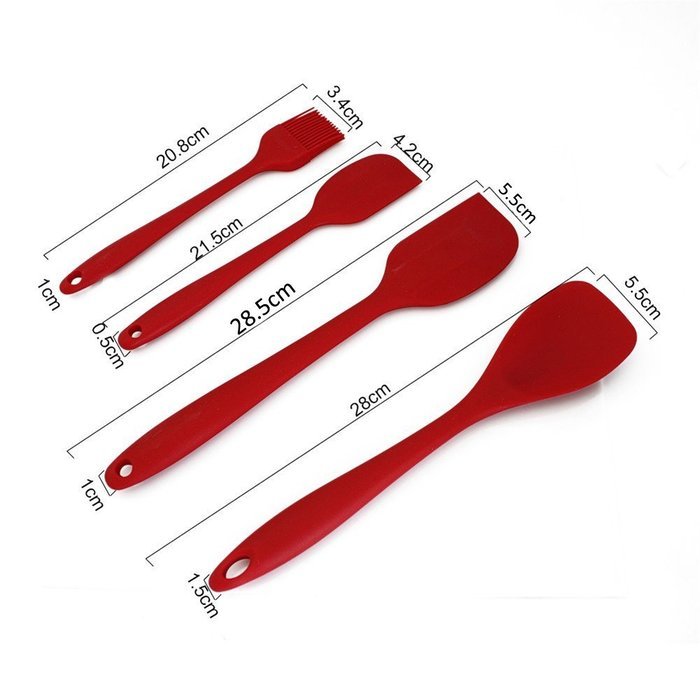 Set of 10 Pieces Silicone Kitchen Cooking Utensils With Hygienic Solid Coating,Heat Resistant Baking Spoonula,... N3