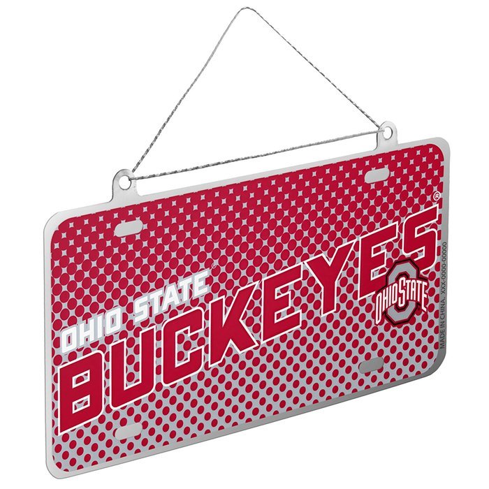 NCAA Ohio State Buckeyes Metal License Plate Christmas Ornament Foam Ugly Sweater Bundle 2 Pack By Forever Collectibles N2
