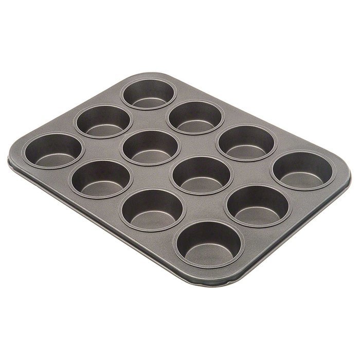 Non Stick 12 Cup Muffin Pan - Bakeware - Cupcake Tray - Carbon Steel