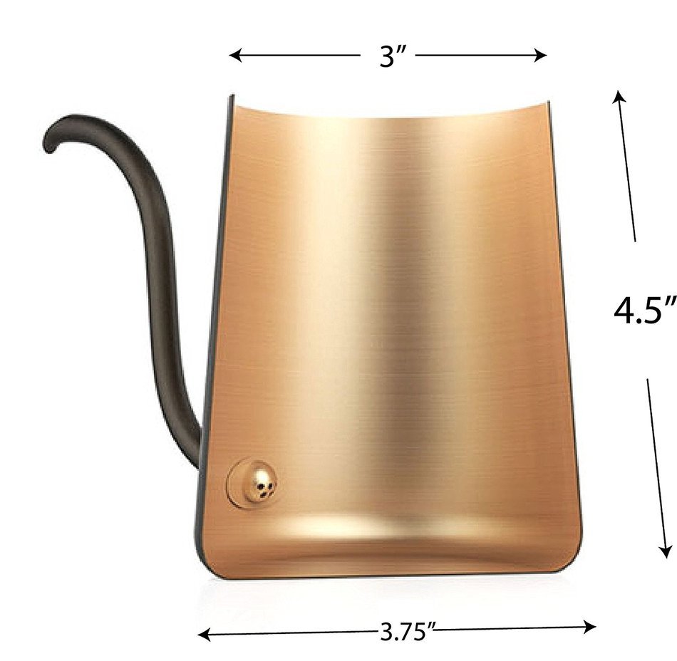 Pour Over Drip Coffee Tea Pot Kettle in Teflon Stainless Steel Gooseneck Narrow Spout, 600 ml N5
