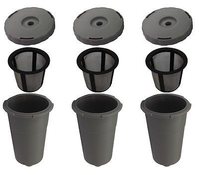 (3) Reusable Filter Sets For Keurig My K-Cup K45 K65 K75 K10