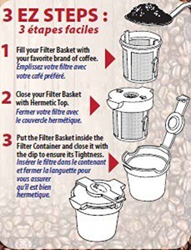 EZ-Way, K-cup Alternative Reusable/Refillable K-cups - 107A, Red N3