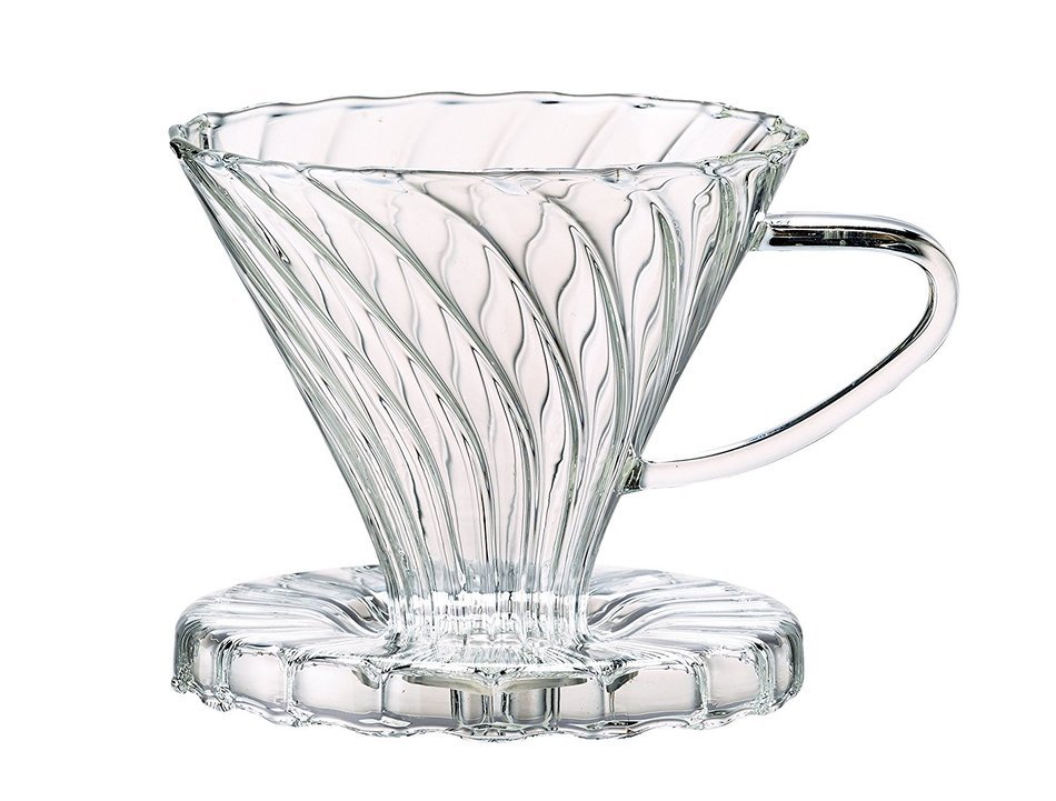 Harold Import Company HIC Pour-Over Coffee Filter Cone Borosilicate Glass Number 2-Size Filter, Clear