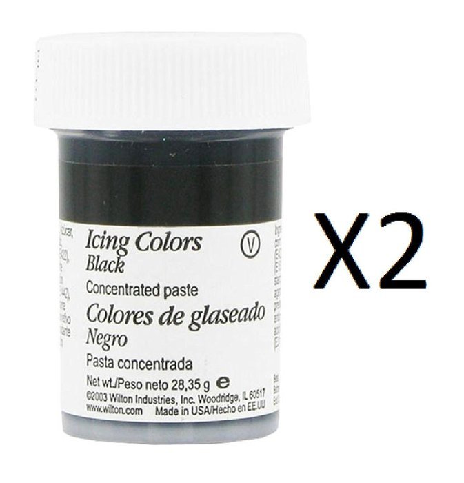 Wilton Black FOOD COLORING Concentrated Paste 1oz Icing/Cakes/Dough's (2-Pack)