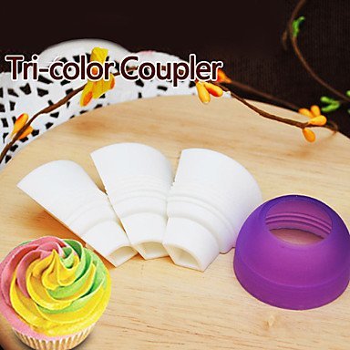 Y&XL&H Tri-color Icing Piping Decorating Bag Nozzle Converter Cream Coupler Cake Tool N4