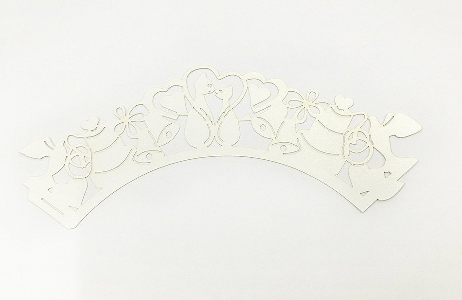HUAL Cupcake Wrappers 50 Filigree Artistic Bake Cake Paper Cups Cat Lace Laser Cut Liner Baking Cup Muffin Case... N8