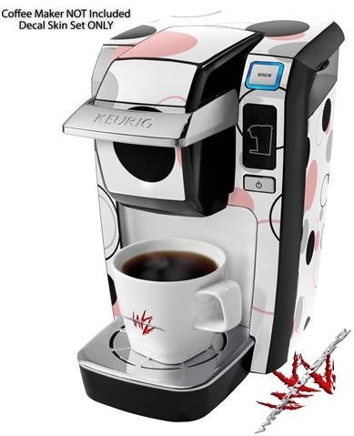 Lots of Dots Pink on White - Decal Style Vinyl Skin fits Keurig K10 Mini Plus Coffee Makers (KEURIG NOT INCLUDED) N2