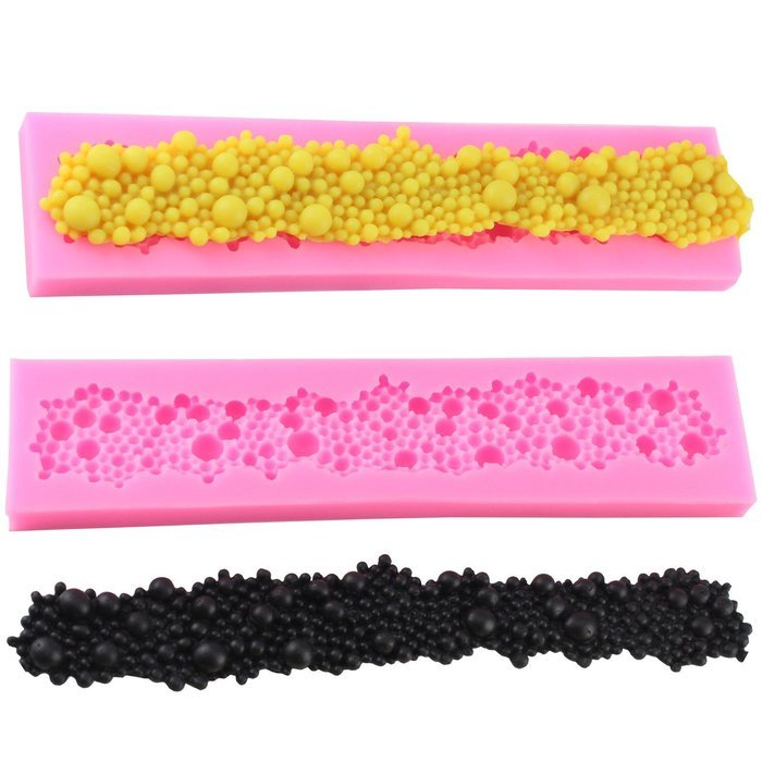 Mujiang Round Pearls Bubbles Cake Decorating Silicone Mats Lace Sugar Chocolate Fondant Molds N6