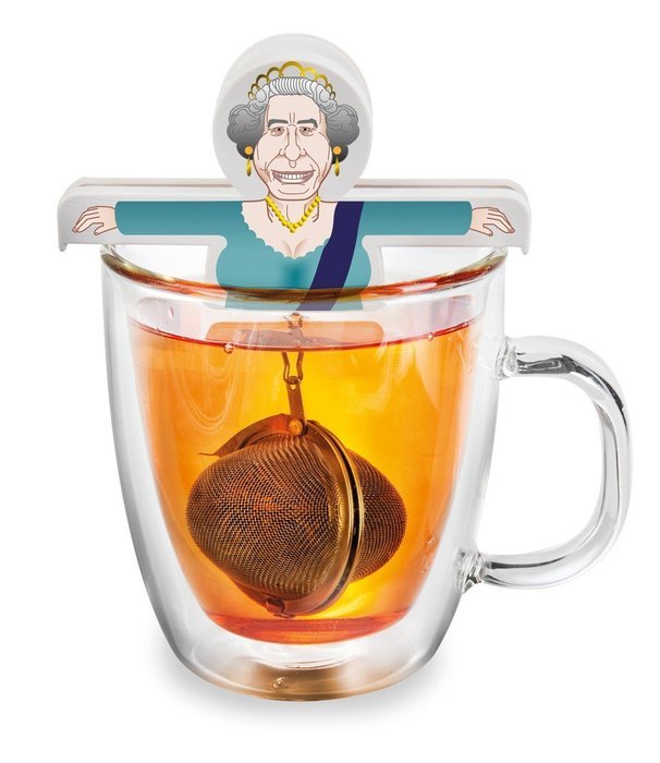 Royal Queen Elizabeth Plastic Clip with Mesh Tea Ball / Egg Infuser, Single Cup or Pot N2