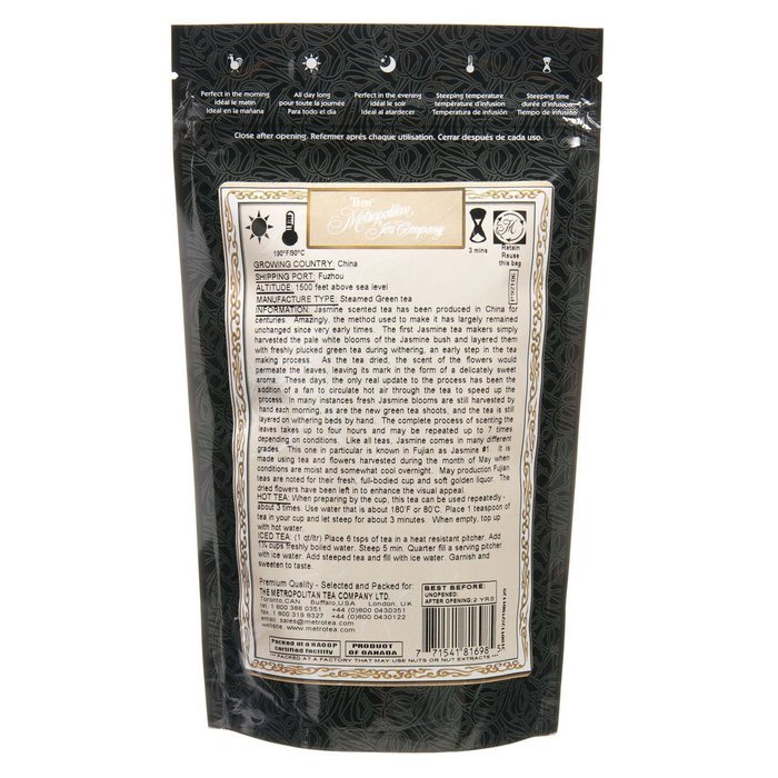 Metropolitan Tea Discovery Loose Tea Pack, Jasmine with Flowers Green, 100gm N4