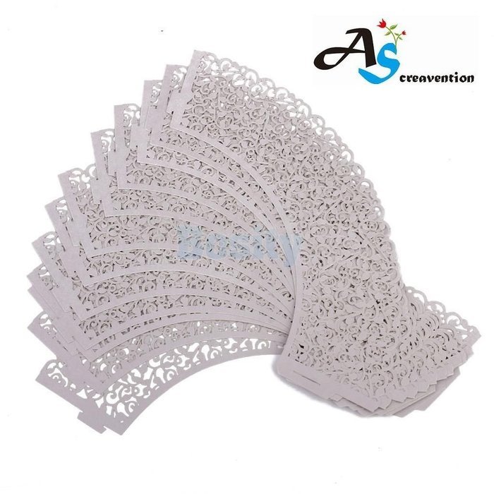 A&S Creavention Vine Cupcake Holders Filigree Vine Designed Decor Wrapper Wraps Cupcake Muffin Paper Holders -... N14