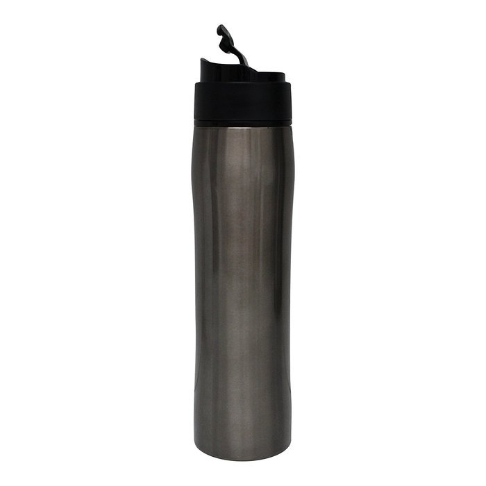 Equaliteria&trade;Portable stainless steel grey French Press 12oz travel mug with filter and double wall insulated thermos... N5