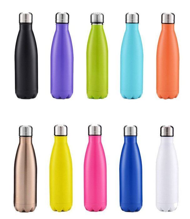 Super Modern Vacuum Insulated 17oz Wave Bottle - Double Walled Stainless Steel Water Thermos - Cola Style Hydro... N25