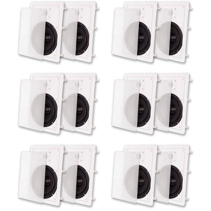 Acoustic Audio MT8 In Wall 8" Speaker 6 Pair Pack 2 Way Home Theater 3600 Watt MT8-6PR