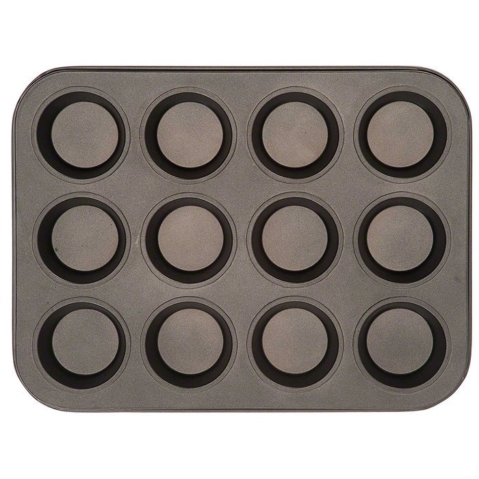 Non Stick 12 Cup Muffin Pan - Bakeware - Cupcake Tray - Carbon Steel N2
