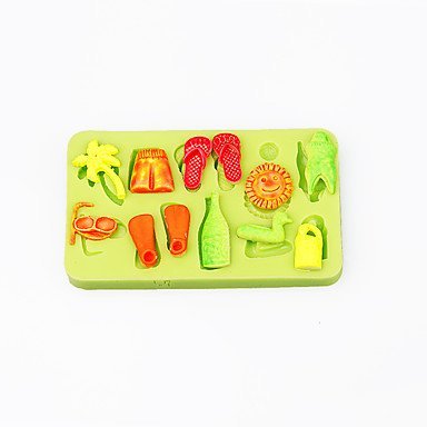 Y&XL&H On The Summer Beach Silicone Chocolate Mold Fondant Cupcake Decoration Sugarcraft Tools Polymer Clay Candy... N2