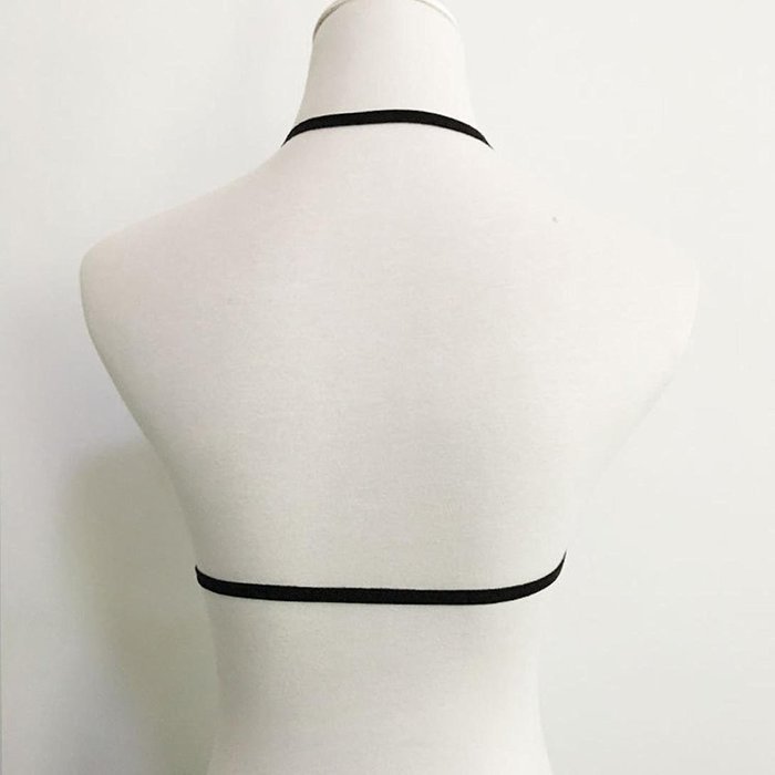 PHOTNO Women Hollow Translucent Underwear Wrapped Chest Sheer Lace Vest Strap Lingerie