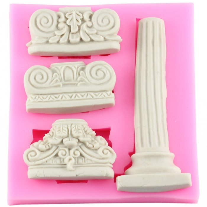 Mujiang Castle Pillar Silicone Cake Decorating Tools Clay Chocolate Candy Fondant Molds N7