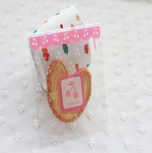 ONOR-Tech 100 PCS Lovely Cute Bowknot OPP Self Adhesive Cookie Bakery Candy Biscuit Roasting Treat Gift DIY Plastic... N41