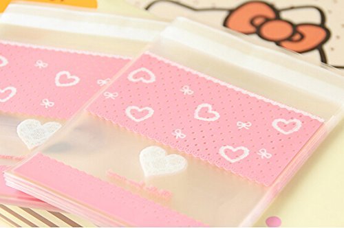 ONOR-Tech 100 PCS Lovely Cute Bowknot OPP Self Adhesive Cookie Bakery Candy Biscuit Roasting Treat Gift DIY Plastic... N44