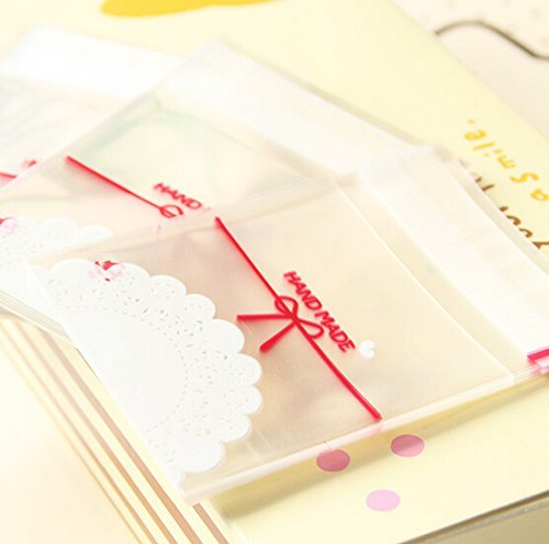 ONOR-Tech 100 PCS Lovely Cute Bowknot OPP Self Adhesive Cookie Bakery Candy Biscuit Roasting Treat Gift DIY Plastic... N48