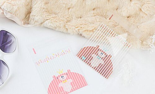 ONOR-Tech 100 PCS Lovely Cute Bowknot OPP Self Adhesive Cookie Bakery Candy Biscuit Roasting Treat Gift DIY Plastic... N50
