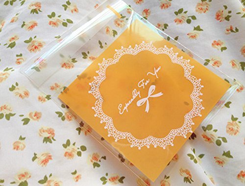 ONOR-Tech 100 PCS Lovely Cute Bowknot OPP Self Adhesive Cookie Bakery Candy Biscuit Roasting Treat Gift DIY Plastic... N52