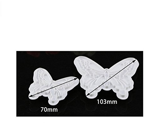 Anyana 2pcs set Butterfly Plastic Plunger And Cookie Cutter Cake Mould Tool Kitchen Tool Sugar Paste Baking Mould... N2