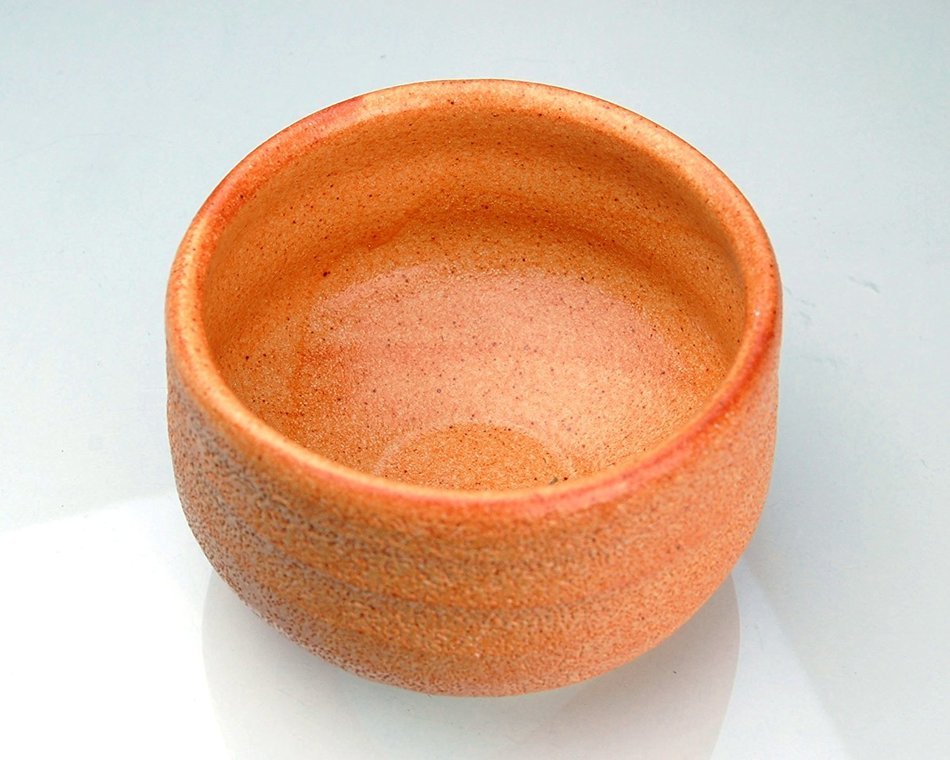Orange Shino Ceremony Tea Bowl | Ryu Mei | Chawan | Orange | Japan | 16oz | Shinoyaki Pottery | #47028