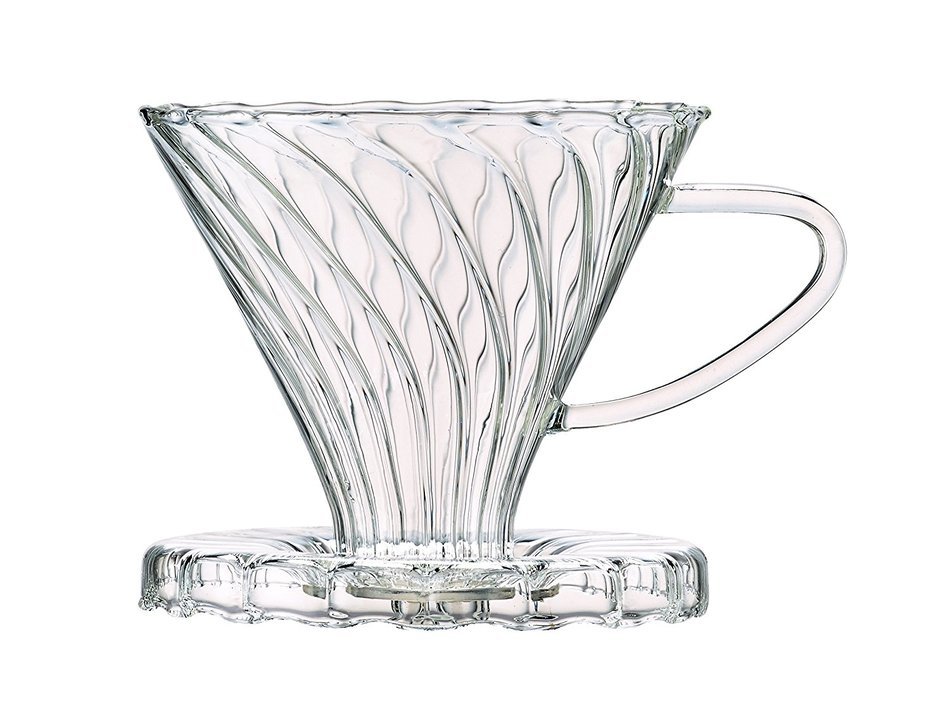 Harold Import Company HIC Pour-Over Coffee Filter Cone Borosilicate Glass Number 2-Size Filter, Clear N2