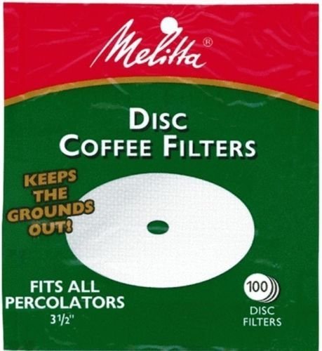 Melitta Coffee Filters for Percolators, White (3.5-Inch Discs), 100-Count Filter
