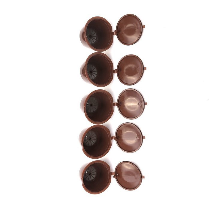 CISNO 5pcs/pack Refillable Coffee Capsules For Dolce Gusto | Compatible with Mini Me, Genio, Piccolo, Esperta... N5