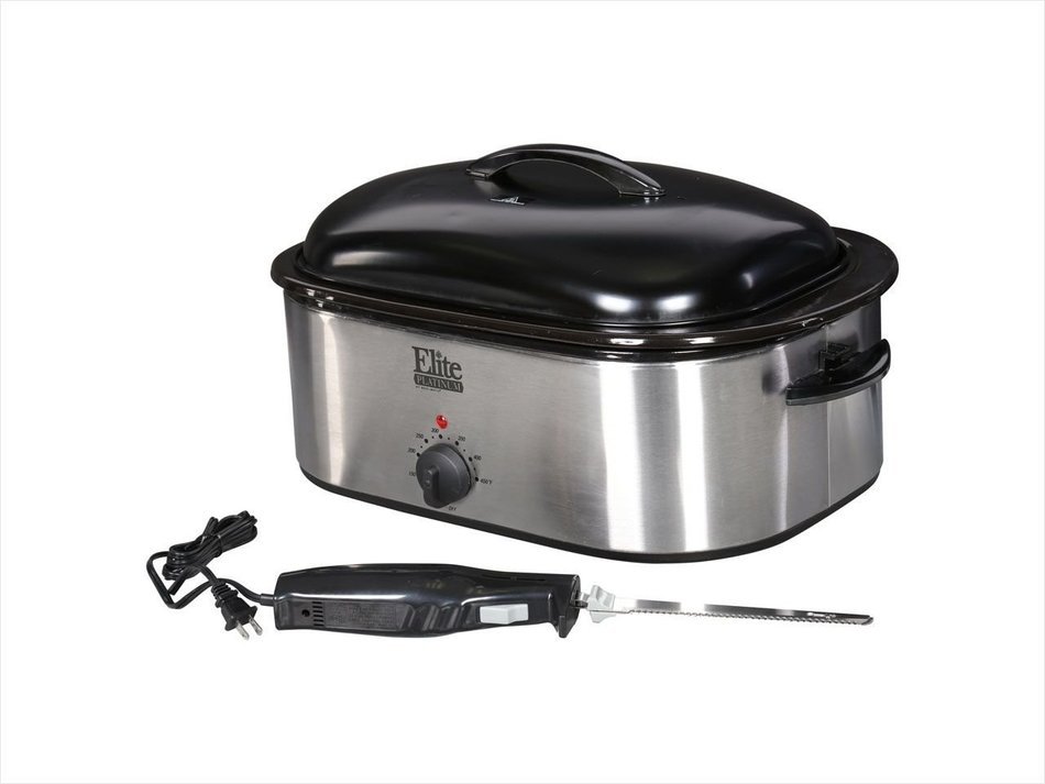 Elite Platinum Roast Oven with Buffet Server and Knife, 18 quart, Black N2