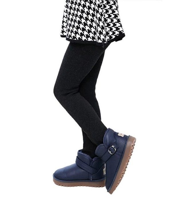 PHOTNO Winter Girls Pants Children Thick Warm Elastic Waist Leggings (2-12Y) N13