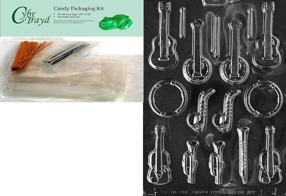 Cybrtrayd J062 Musical Instruments Chocolate Candy Mold with Exclusive Cybrtrayd Copyrighted Chocolate Molding... N6
