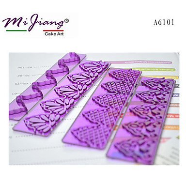 Y&XL&H 4-Piece Fondant Cake Frill Mold Plastic Border Cake Decoration Mold N4